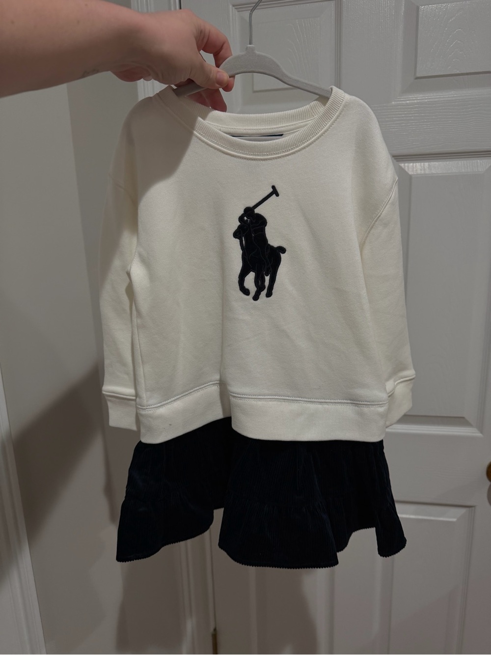 Polo by Ralph Lauren Cream Sweatshirt with Navy Pony for Kids
